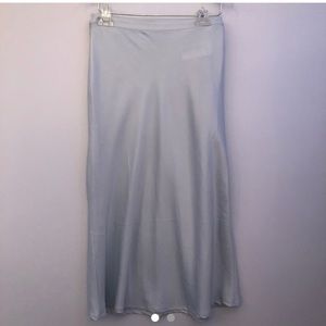 Urban Outfitters blue satin midi skirt